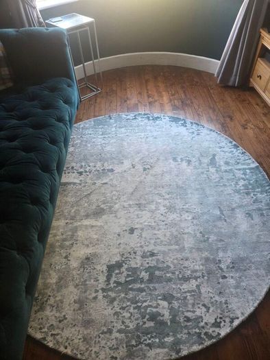 Rug, Green Silver Circular rug