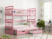 Triple trundle Bunk Bed DAMIEN real pine wood ,made by your order  free mattresses and delivery