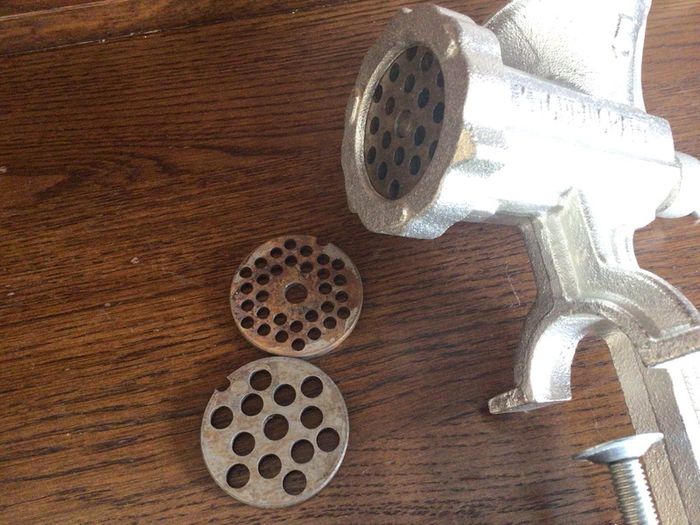 vintage manual meat mincer