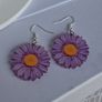 Aster Purple Daisy Flora Earrings Image 8