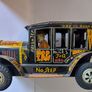 Line-Mar : Friction Siren Old Jalopy with Driver - Boxed (1940s - 1950s Rare) Image 5