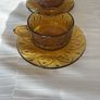 Vintage Indiana Glass Tiara Sandwich Amber Cup & Saucer Set (2 Pairs) Image 2