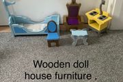 Wooden dollhouse furniture