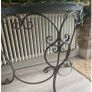 New ex display Coach House washed wood and metal Demi lune console table Image 4