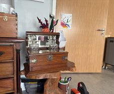 antique Victorian oak tantalus
