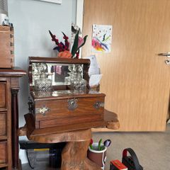 antique Victorian oak tantalus