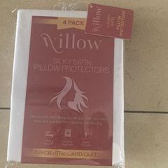 New Willow 4 Pack Luxury Silky Satin Pillow Skin Protectors