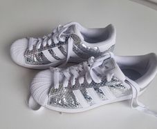 Adidas Superstar Silver Glitter Trainers
