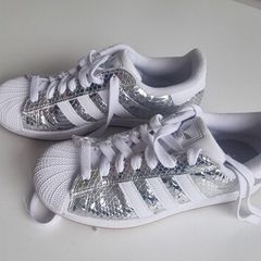 Adidas Superstar Silver Glitter Trainers