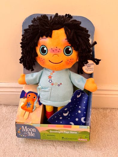 Moon and Me Goodnight Pepi Nana Talking Plush Doll Toy Cbeebies Hasbro approx. 38 cm. Please see photos
