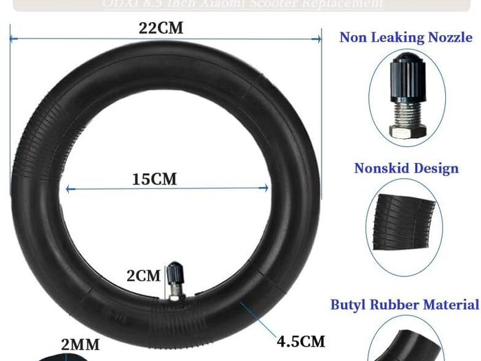 2 Pack 8 1/2x2 Xiaomi M365 Tires, 8.5 Inch Spare Wheel Outer And Inner Tires for Mijia Xiaomi M365/M365Pro Durable And Anti-slip Electric Scooter Butyl Rubber Tires, 8.5 Inch Scooter Tire Wheel