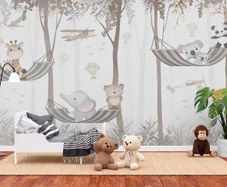Kids Forest Animals Wall Mural - 3.66m x 2.44m - Paste the Wall