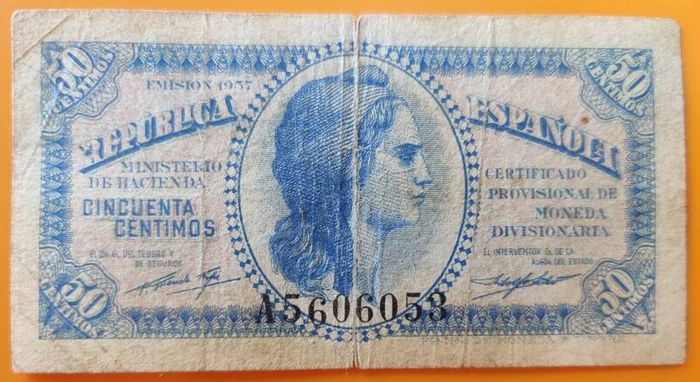 Banknote 1937 SPAIN 50 Centimos