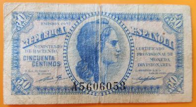 Banknote 1937 SPAIN 50 Centimos
