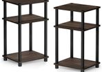 NEW SALE | 3-Tier Turn-N-Tube End Table, Side Table, Nightstand, Columbia Walnut/Black, 2-Pack