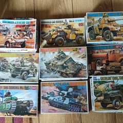 14 x Mixed lot of 1:72 WW2 Fujimi unmade vehicle and tanks kits