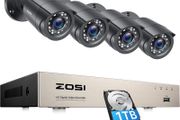 8 Channel Outdoor CCTV Camera System, 5MP Lite H.265+ DVR with 1TB Hard Drive and 4pcs 1080P Weatherproof Security Camera, Plug and Play, Motion Detection, Remote Access,Easy DIY (FREE POSTAGE)