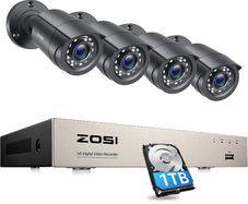 8 Channel Outdoor CCTV Camera System, 5MP Lite H.265+ DVR with 1TB Hard Drive and 4pcs 1080P Weatherproof Security Camera, Plug and Play, Motion Detection, Remote Access,Easy DIY (FREE POSTAGE)