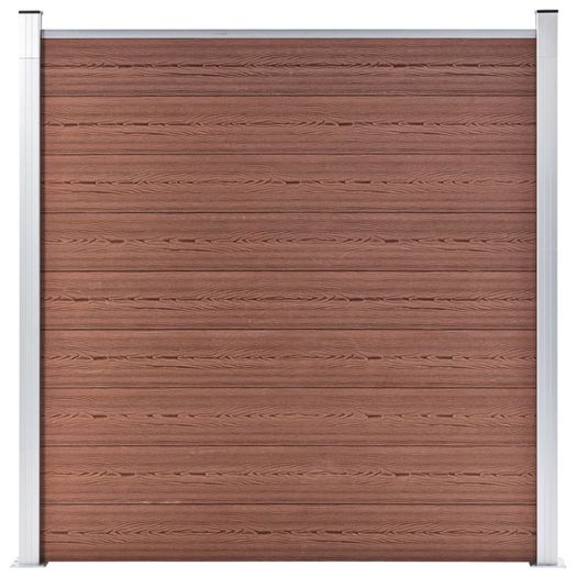 WPC Fence Set 5 Square + 1 Slanted 965x186 cm Brown
