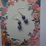 Handmade earrings.Purple/white earrings.Gift Image 3