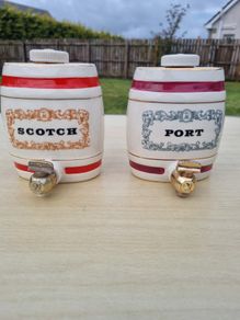 Royal Victoria ceramic barrels (carafes) for alcohol