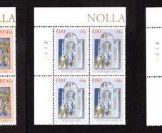 2002 Ireland Christmas Commemorative Stamps  Plate Block 1A1A1A1A Mint Never Hinged (MNH)