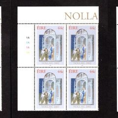 2002 Ireland Christmas Commemorative Stamps  Plate Block 1A1A1A1A Mint Never Hinged (MNH)