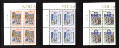 2002 Ireland Christmas Commemorative Stamps  Plate Block 1A1A1A1A Mint Never Hinged (MNH)
