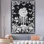 Skull Flower Tapestry Meditation Skeleton Tapestries Floral Vine Starry Night Sky Butterflies Tarot Wall Hanging for Room Decor (MULTIPLE SIZES) Image 4