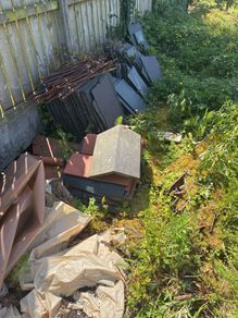 mix of natural slates and ridge tiles