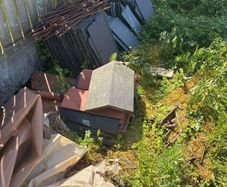 mix of natural slates and ridge tiles