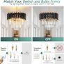 Black and Gold Crystal Chandelier Pendant Light, Small Modern Crystal Chandelier for Entryway, Corridor, Balcony, Porch, Restaurant, Door Opening, E27 x 3, ?40cm Image 4