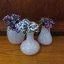 Lovely Set of Three Small Vintage Hand-Blown Glass Bud Vases in Pale Pink from Circa 1990 Image 2
