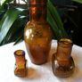 Set of 3 Antique Amber Glass Bottles - OXO 16oz & Bovril 2oz & 1/2oz. c.1900-1930. Excellent Antique Condition Image 2