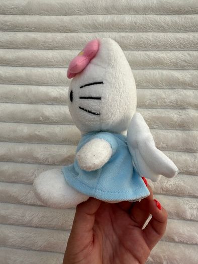 Hello Kitty Beanie TY Sanrio Blue Dress Pink Flower Angel Plush 2009 Used Dirty Please look at the pictures