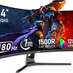 34 Inch Ultrawide Curved 180Hz Gaming Computer Monitor1500R PC Screen 21:9 UWQHD (3440x440) 128% sRGB,Adaptive Sync,178 Viewing Angle,HDMI Display Port,Compatible with Wall mounting-