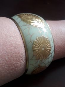 BANGLE - Brass - Enamelled - Pale Green