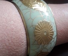 BANGLE - Brass - Enamelled - Pale Green