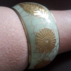 BANGLE - Brass - Enamelled - Pale Green