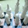 Vintage Marble Chess Board, 14 inch and Handcrafted African Soapstone Chess Set (king 6") Image 5