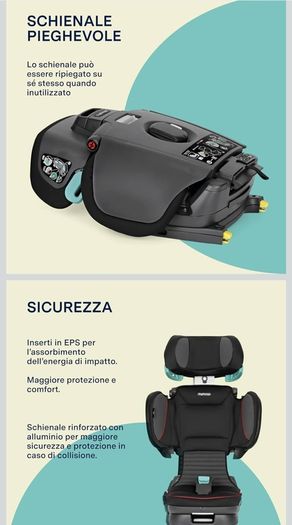 Peg Perego Light weight foldable car seat isofix 15-36kg cabin + transport bag