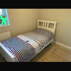 single bed frame and mattress