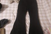 black fleece cosy flared bottoms