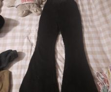 black fleece cosy flared bottoms