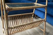 Bamboo and glass table and magazine rack