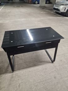 Black glass table