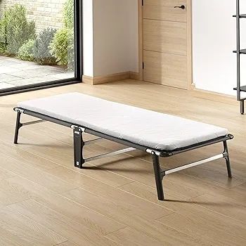Compact Folding Bed with Comfort Mattress, Single