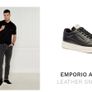 Emporio Armani leather trainers Image 7