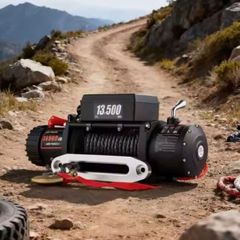 Electric Winch 13500 LBS/ 6123KG 12V 27M/92FT Synthetic Tow Rope Lifting troliu Hoist for 4X4 Car Trailer ATV Truck Boat