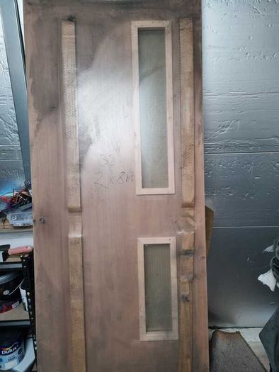 Wire glass door 2 panel